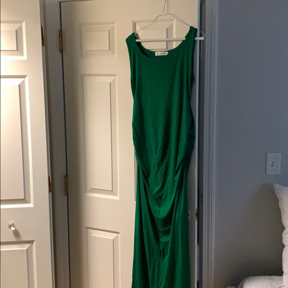Green Black Cherry Maternity Maxi dress